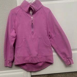 Women lululemon scuba oversized funnel neck half zip long xs/s mauve